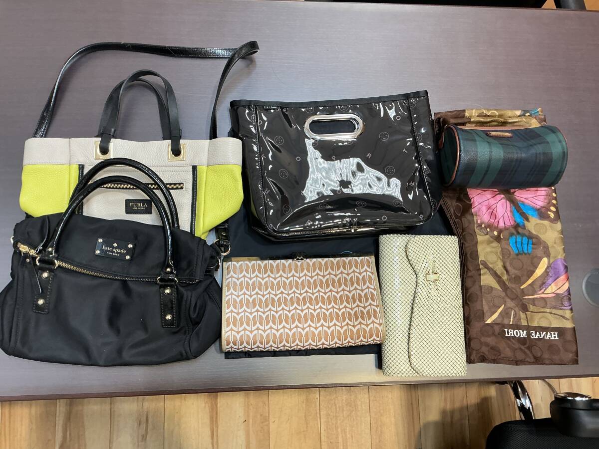 ＃10595【現状品】バッグ まとめ　(NB、吉田カバン、ケイトスペード、FURLA、シルク、スカーフ)