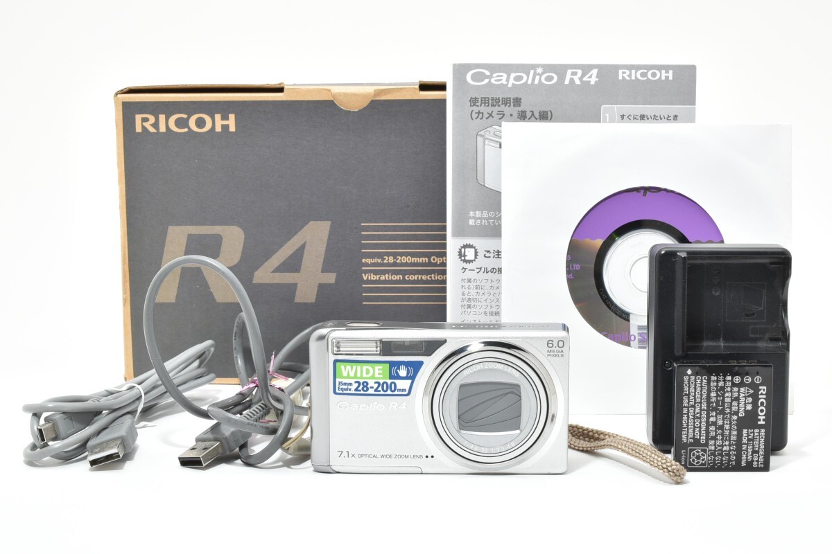 【極美品】 【元箱付き】リコー Ricoh Caplio R4 バッテリー チャージャー付き コンパクトデジタルカメラ 動作確認済　F6