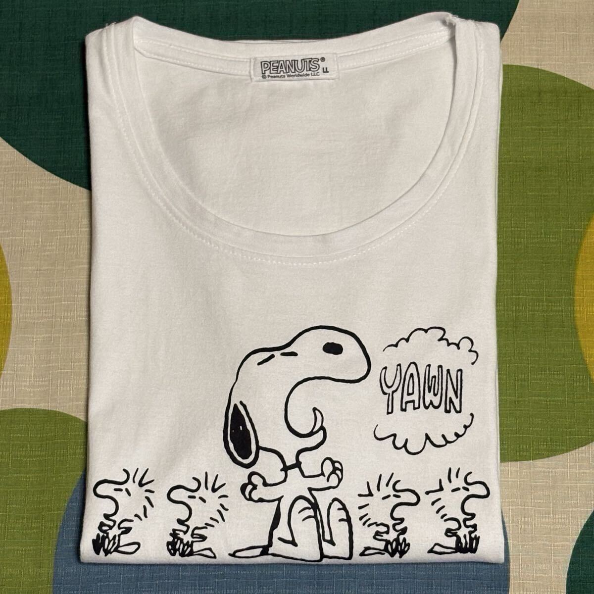 【SNOOPY TOWN】スヌーピー ピーナッツ Tシャツ レディース XL 白 半袖 ホワイト LLサイズ スヌーピータウン PEANUTS 