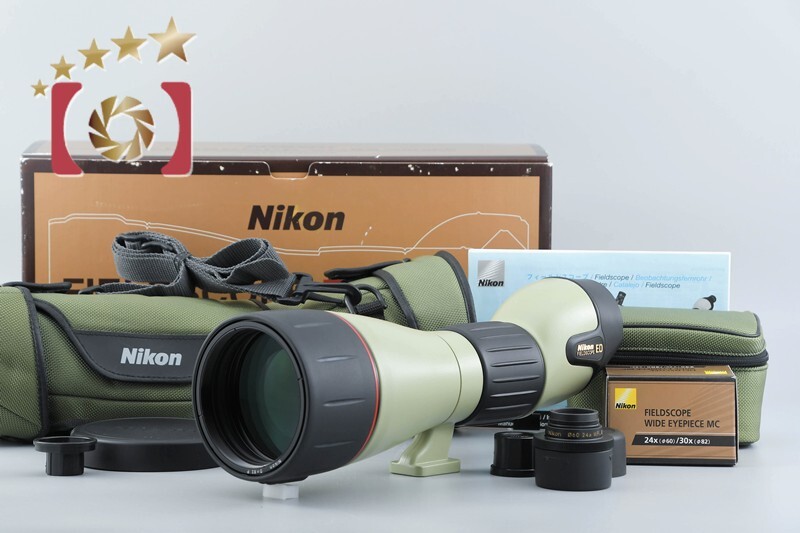 【中古】Nikon ニコン フィールドスコープ ED D82P + 24xWDS, 30xWDS アイピース 元箱付き