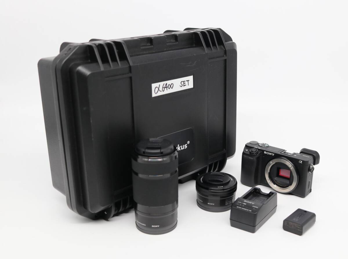☆美品【SONY】α4000 ILCE-6400 + E 16-50mm + 55-210mm ショット数1,700程度 ダブルレンズセット ソニー 管 : M5889~5891