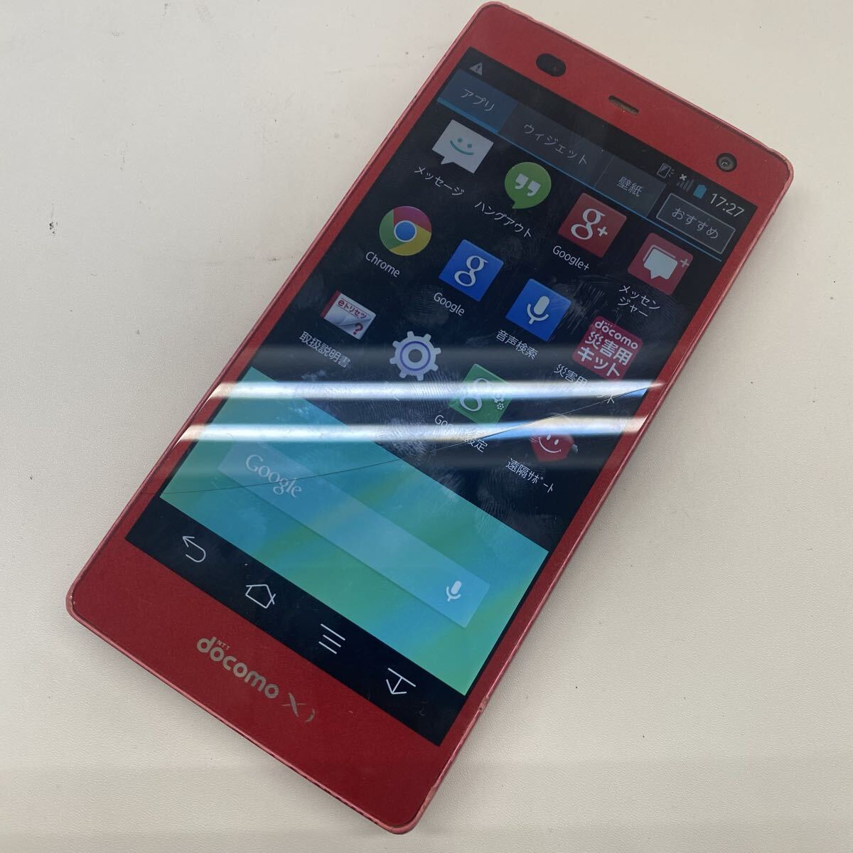 3yt 富士通 ARROWS NX F-01F 赤 レッド スマートフォン スマホ リセット済み 利用制限◯ IMEI:357611052429878