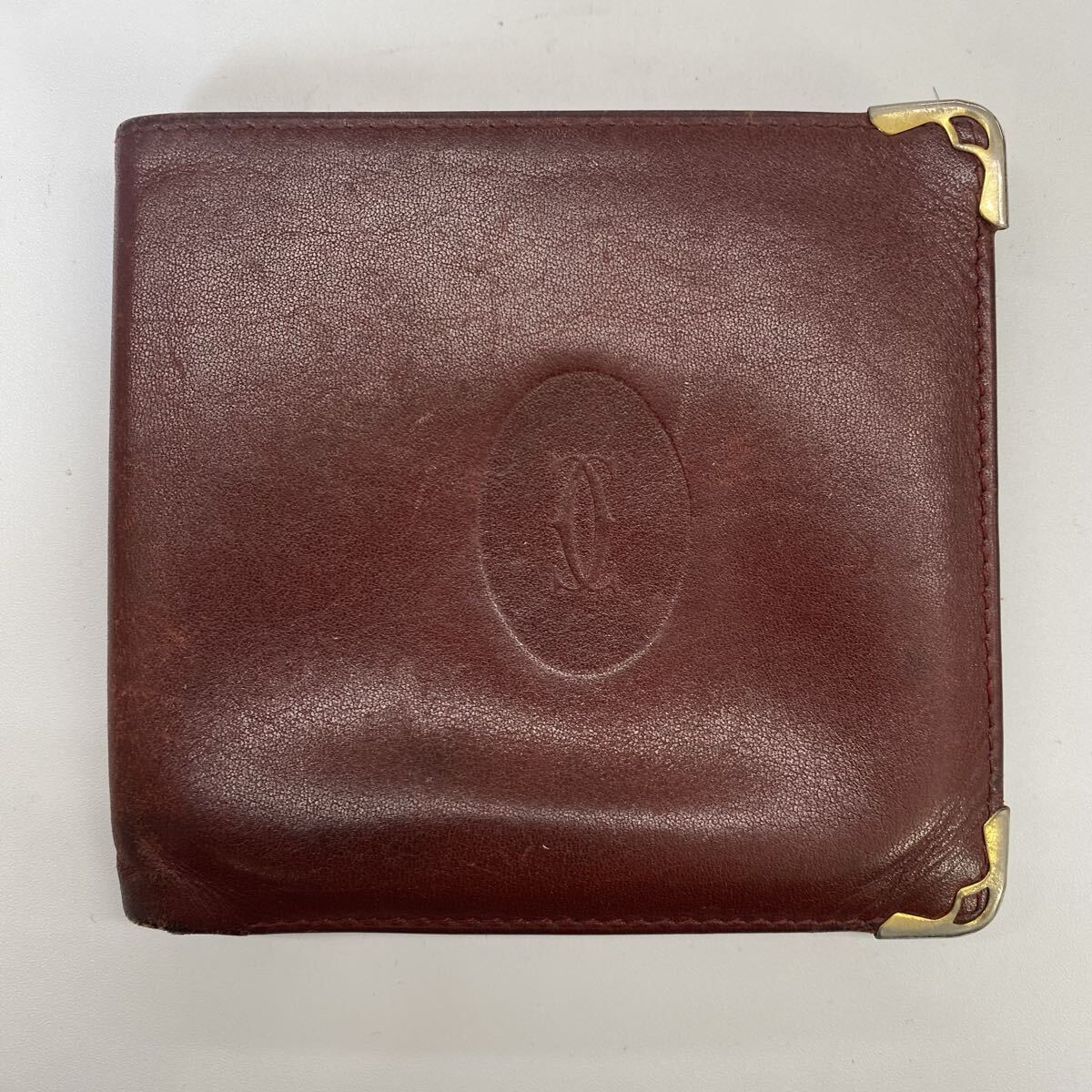 2fy Cartier カルティエ マストライン レザー 二つ折り ミニ財布 ウォレット 札入れ ボルドー