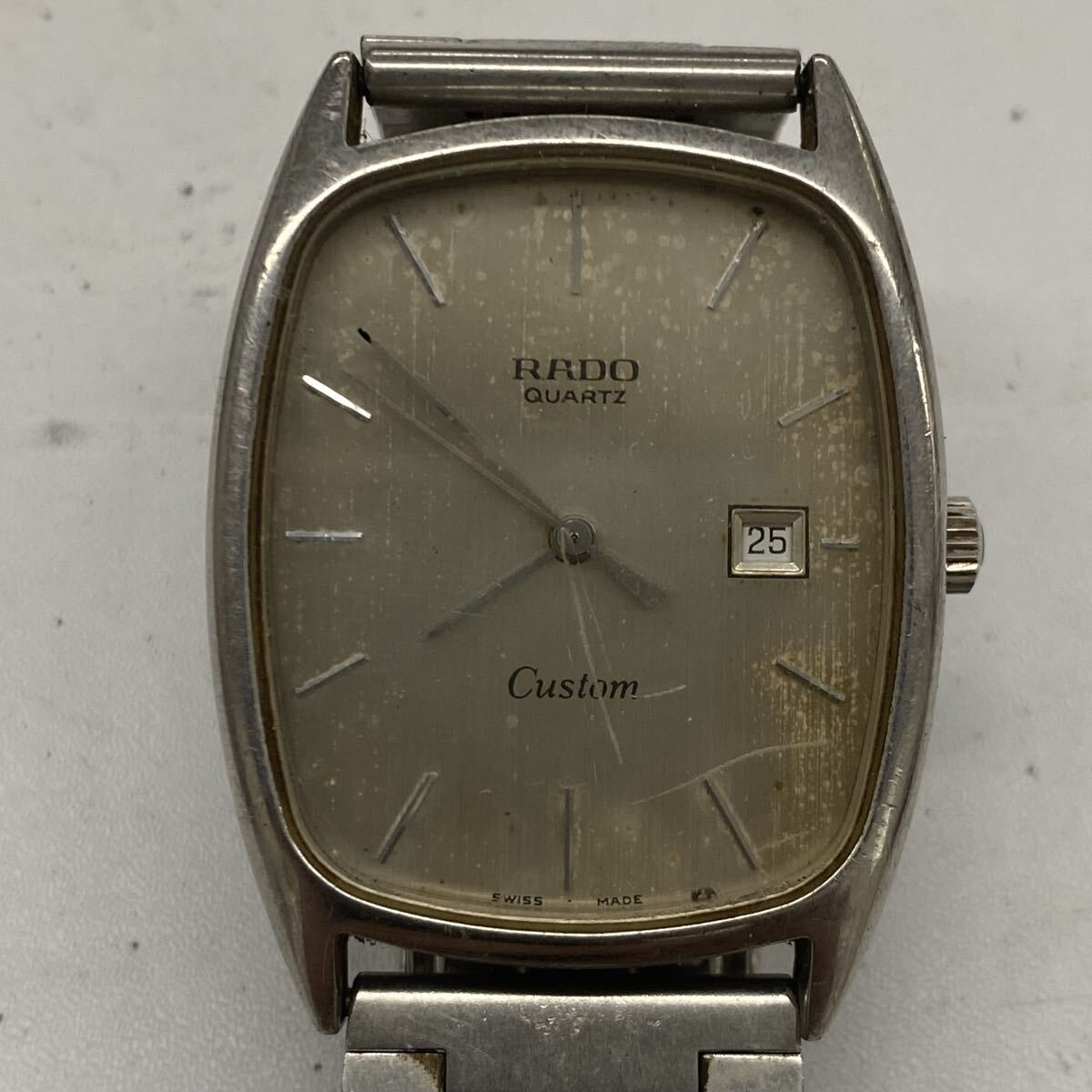 3yh ラドー カスタム 711.5060.4 QZ シルバー文字盤 腕時計 スクエア RADO