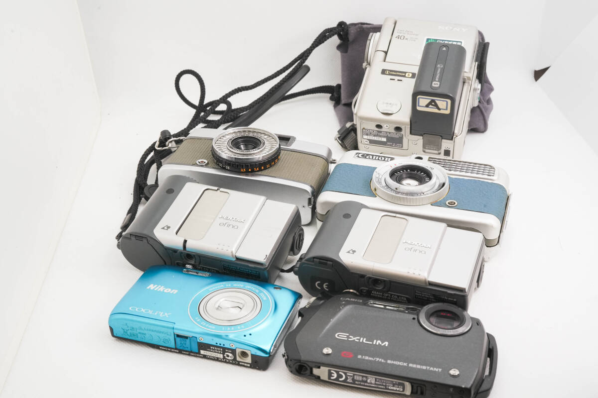 [現状品まとめ] Nikon COOLPIX S3100/EXILIM EX-G1/Canon DEMI/PEN EE-2/SONY DCR-PC1/PENTAX efina x2 