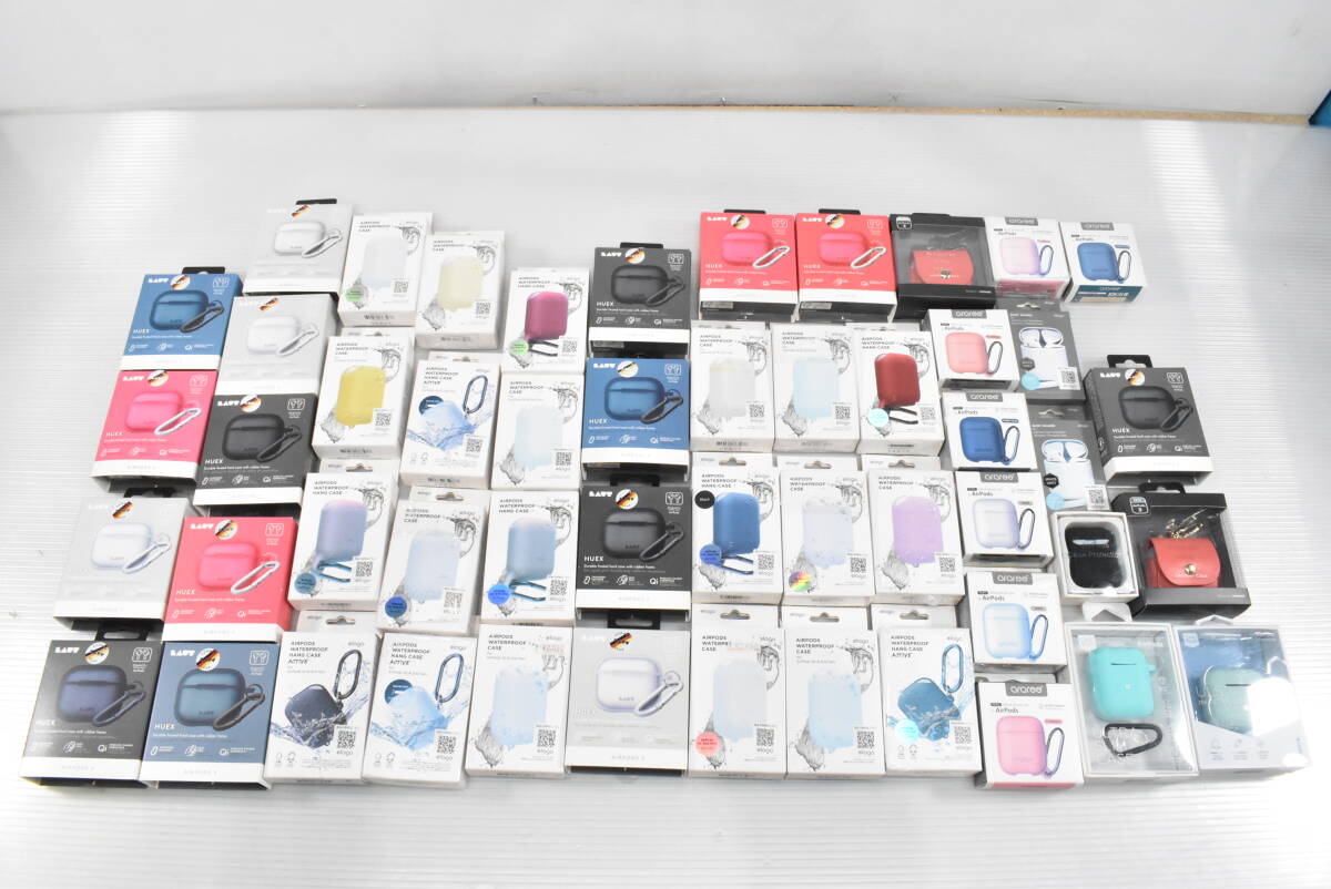 未使用品★Airpods ケース まとめて51点セット まとめ売り 大量 HUEX シリコンケース 防水 周辺アクセサリー R262