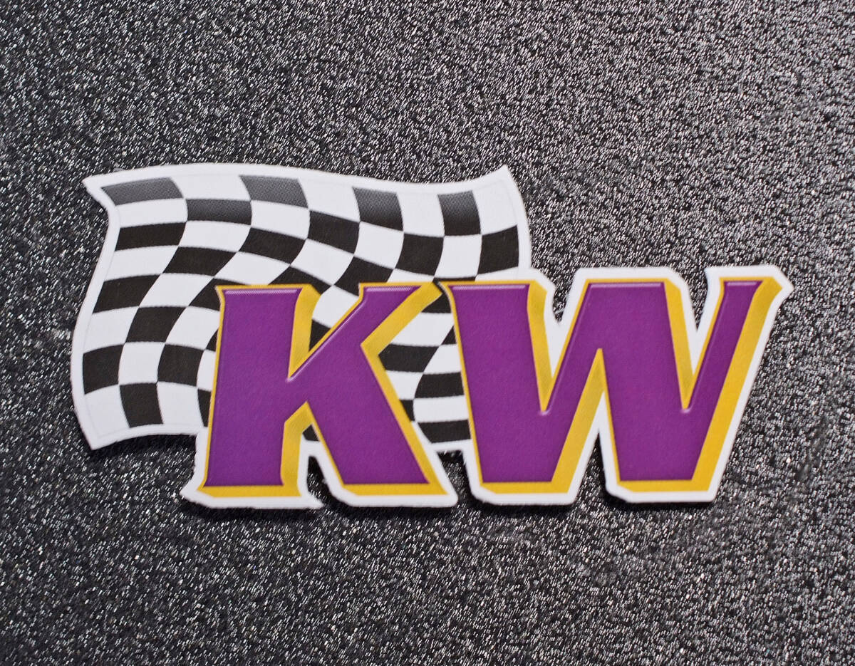 ◎ KW カーヴェー 純正ステッカー 樹脂フィルム 80×40㎜/ euro wrc moto ocitys サスペンション 車高調 ショックアブソーバー MortorSport