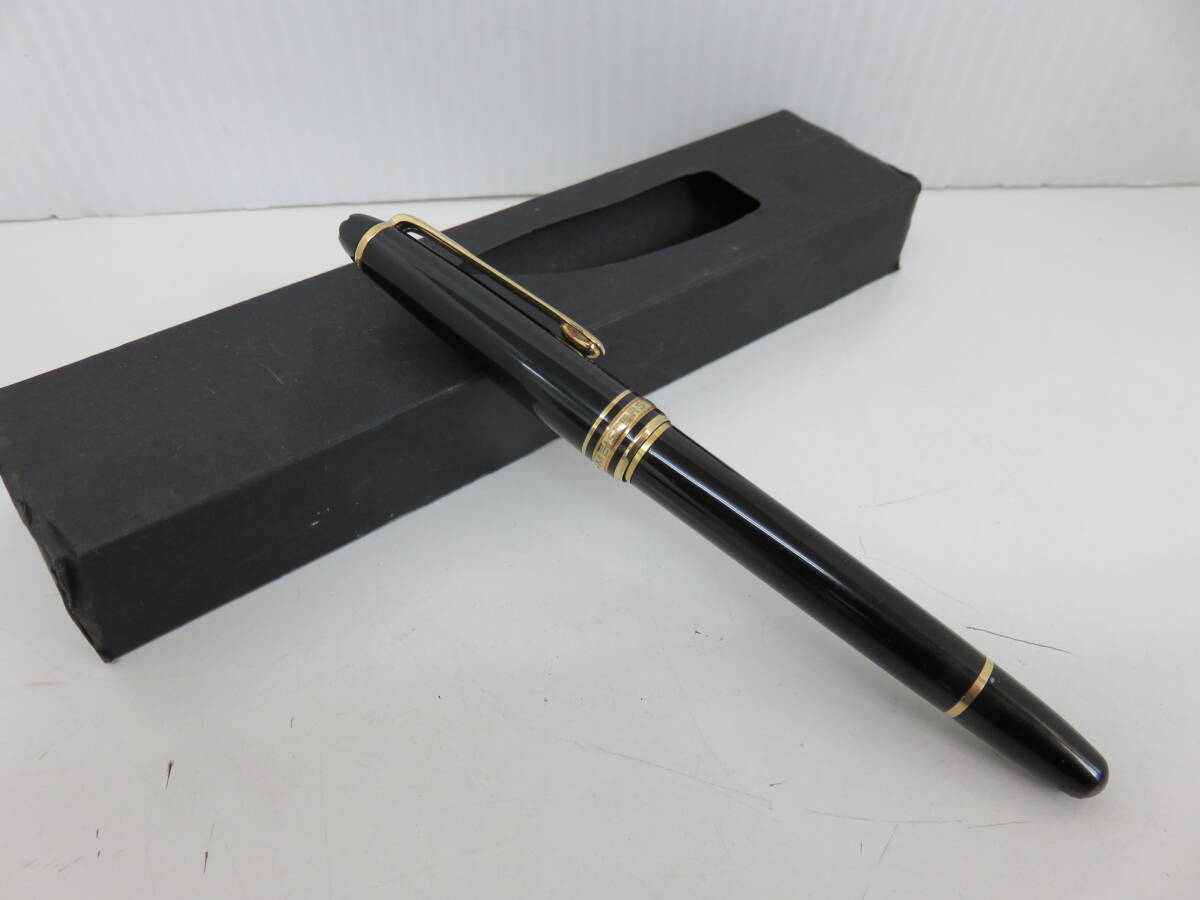 希少！　モンブラン　MONT BLANC　マイスターシュテュック　クラシック　万年筆　144　ブラック×ゴールド　ペン先14K　585　直径約13.5mm 