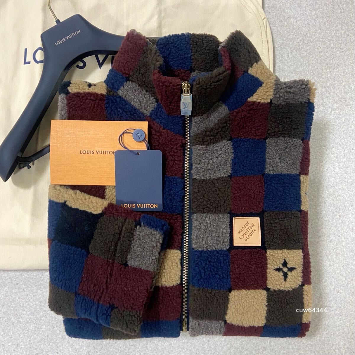 国内正規品 未使用同様 3L LOUIS VUITTON ルイヴィトン 2026SS ダミエ フリース ブルゾン ジャケット ハンガー・ガーメント・レシート等