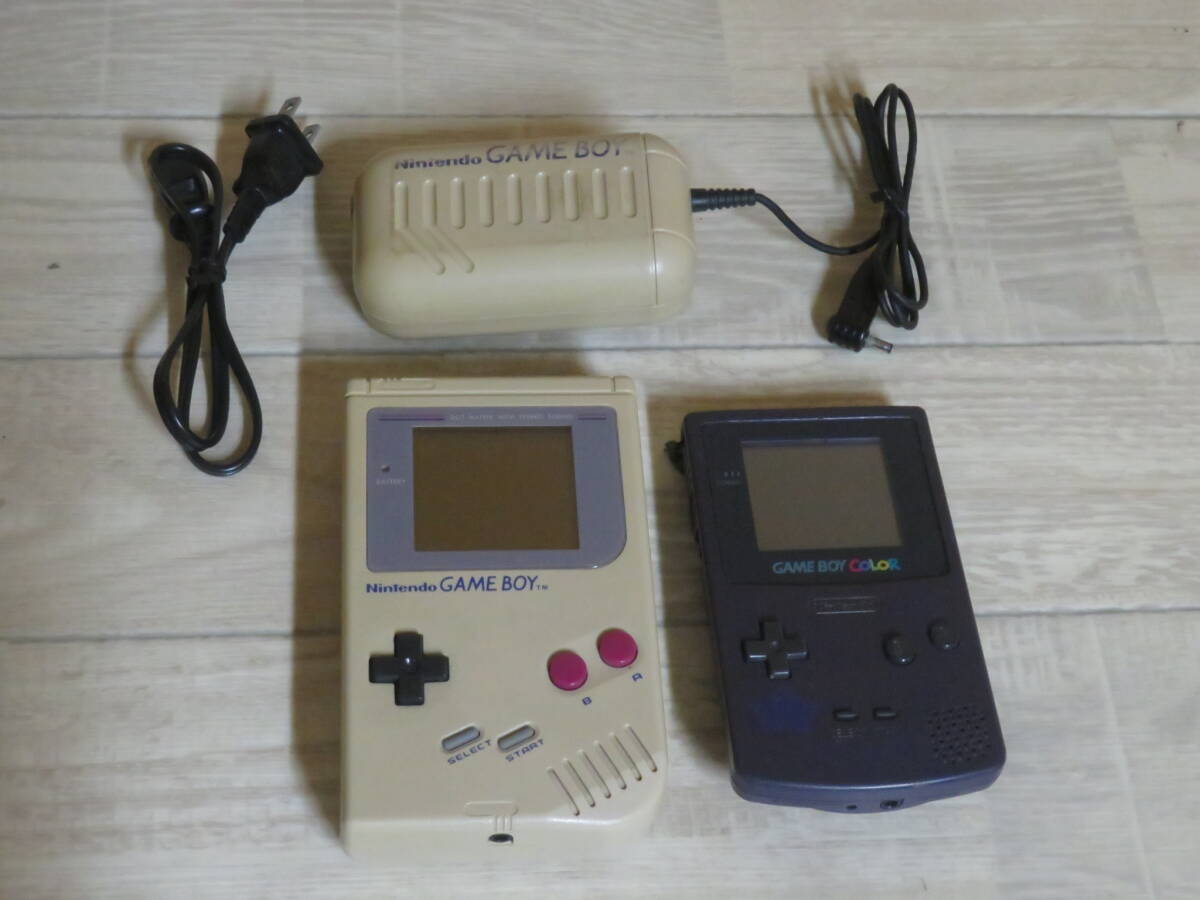 Nintendo GAME BOY COLOR CGB-001 / GAME BOY 初代 DMG-01 / ゲームボーイ 充電式アダプター DMG-03 まとめ売り 室内保管品 