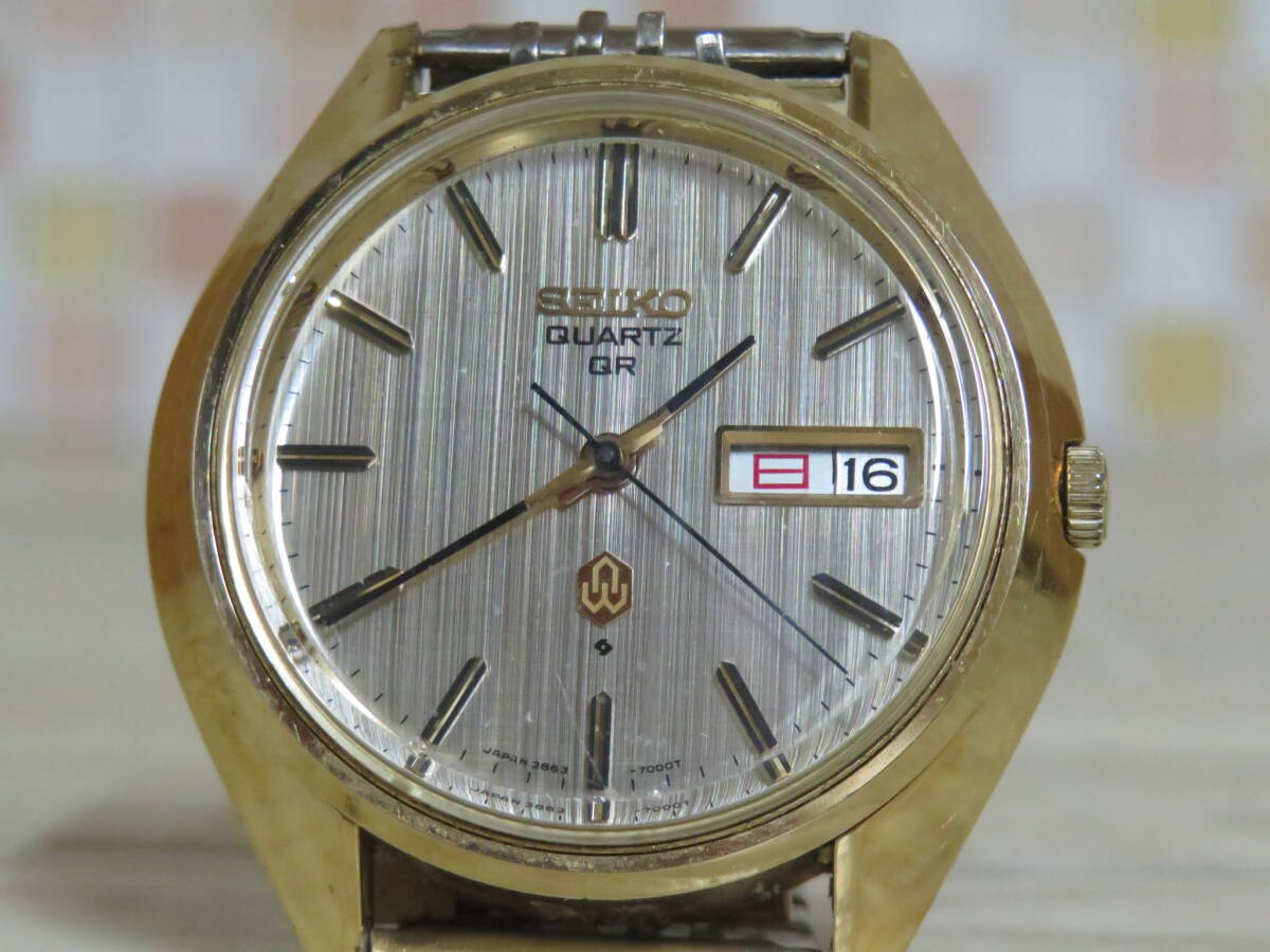 SEIKO セイコー QR 3863-7001 デイデイト ゴールド文字盤 メンズ 腕時計 