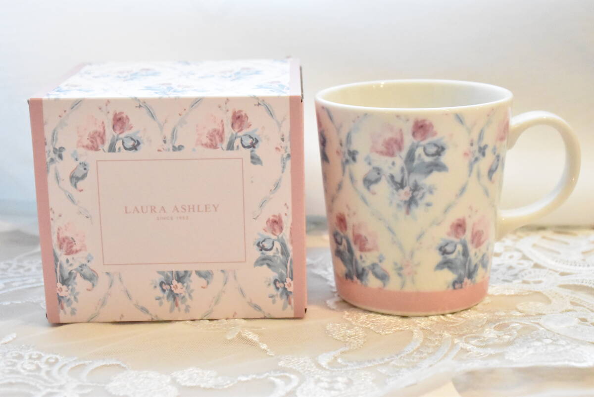 PAY1・YA4*ローラアシュレイ*マグカップ*スカボローフェア*イングリッシュローズ*LAURA ASHLEY*バラ*ギフト*プレゼント*コップ*1個