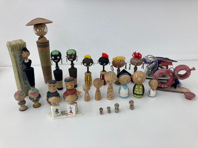 【激レア大特価】こけし おまとめ スチュワーデス フクちゃん一家 クロンボこけし 木製 コレクション 昭和レトロ アンティーク 置物 723