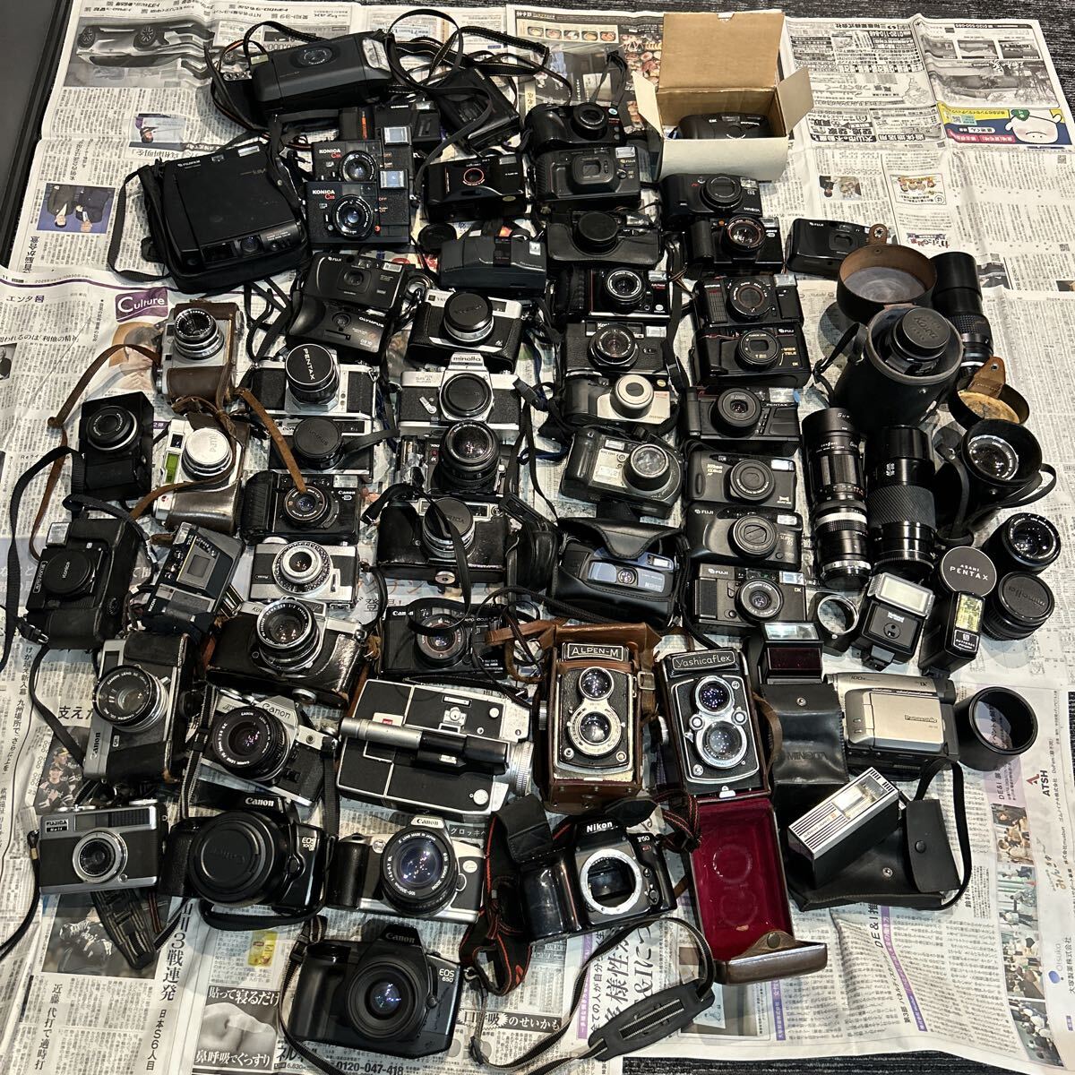 【１円スタート】PENTAX Canon Nikon OLYMPUS MINOLTA 一眼レフ フィルムカメラ レンズなどジャンク品・未確認動作品まとめ売り