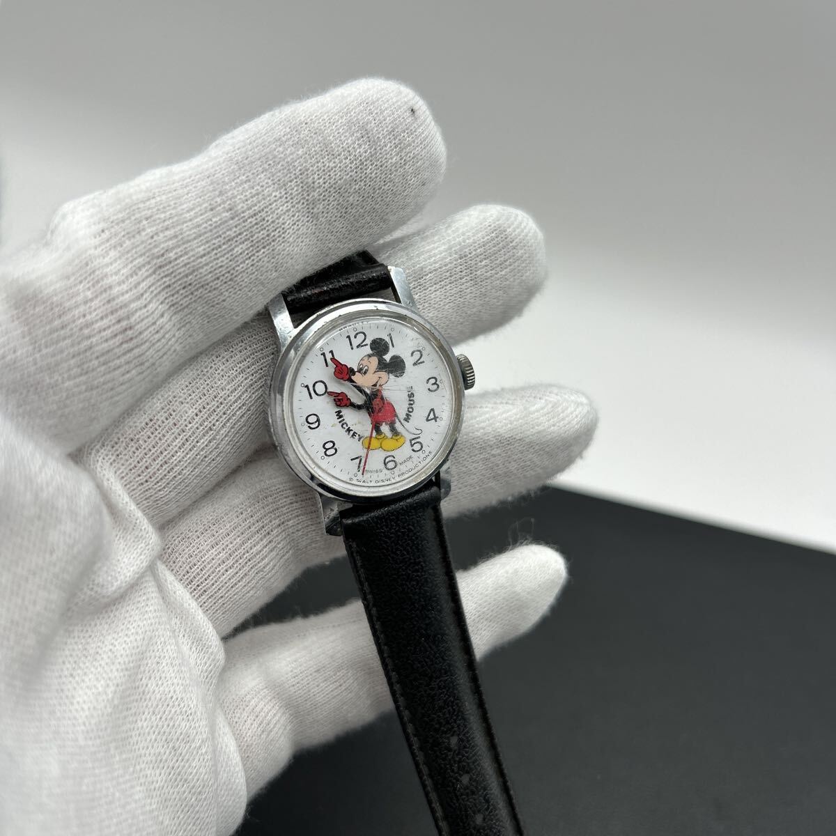 【１円スタート】ミッキーマウス 腕時計 手巻き SWISS MADE WALT DISNEY PRODUCTIONS 不動品