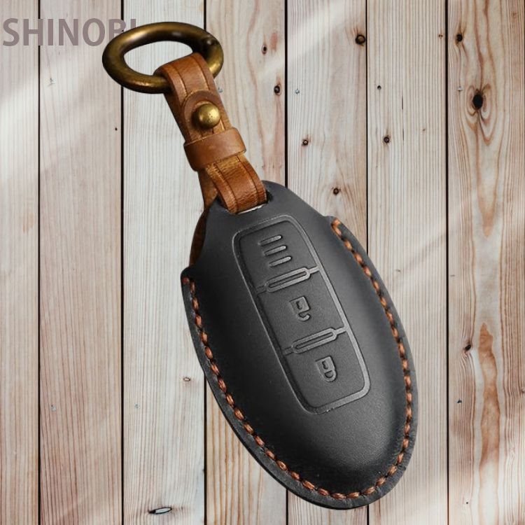 日産/三菱 ekクロスEV 適合 本革製 スマート キーケース 新型セレナ 新型ノート リーフ ルークス KICKS エルグランド レザー キーホルダー