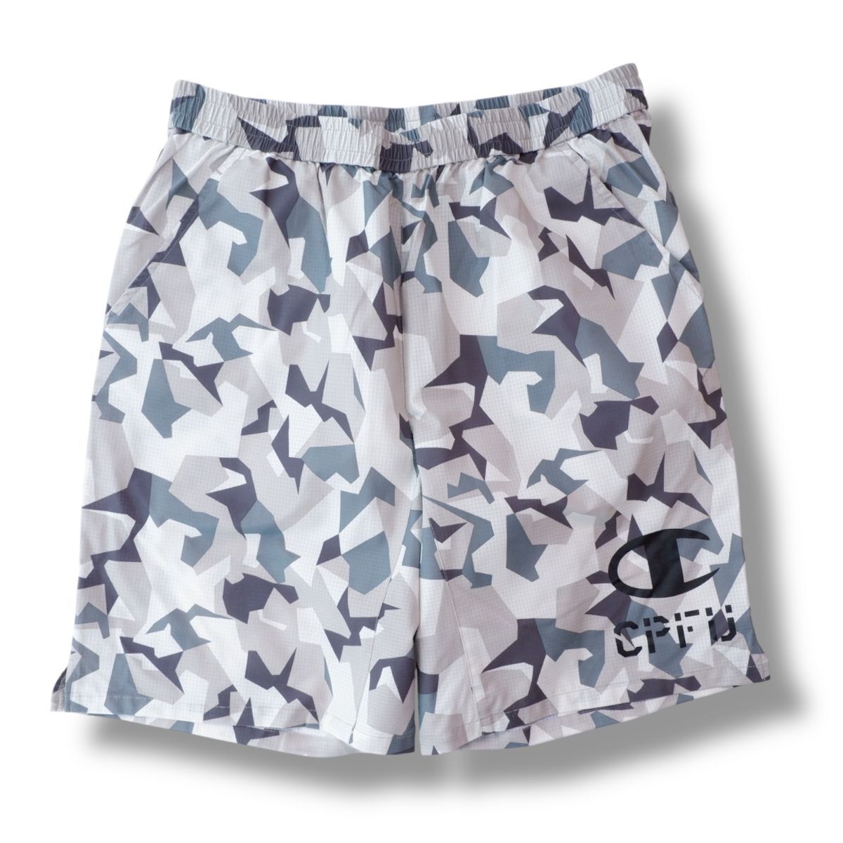 国内正規品★ Champion チャンピオン メンズ CPFU シリーズ 3D デジタルプリント 柄 ショートパンツ ショーツ グレー系 XL 短パン