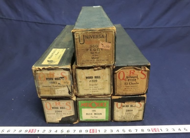 L1533 Q.R.S ピアノロール オルゴール ミュージックロール プレーヤーピアノ ジャンク アンティーク 紙箱