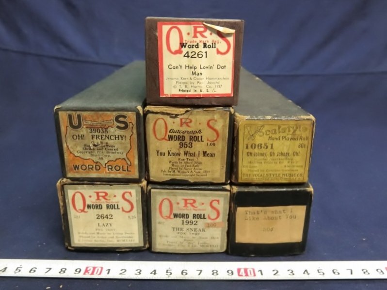 L1534 Q.R.S US ピアノロール オルゴール ミュージックロール プレーヤーピアノ ジャンク アンティーク 紙箱