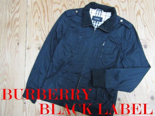 ★バーバリーブラックレーベル Burberry★メンズ コットンジップジャケット ブラック★R80308024B