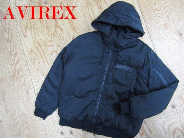 ★AVIREX アヴィレックス★メンズ フルジップフーデッド パデッドブルゾン 783-4252050 ブラック★R80322047B