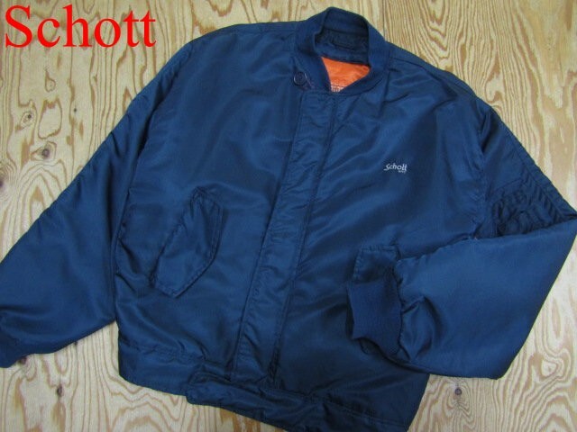 ★ショット SCHOTT★メンズ TYPE MA-1モチーフ フライトジャケット ネイビー★R80322030A