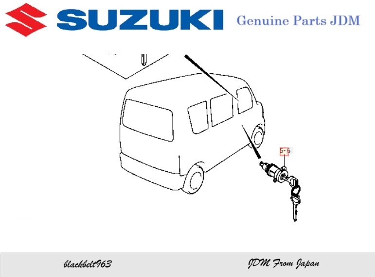 【SUZUKI純正パーツ】キャリィ/エブリィ ワゴン DA64W　フロントドアラッチロックシリンダー　左 82280-68813-000
