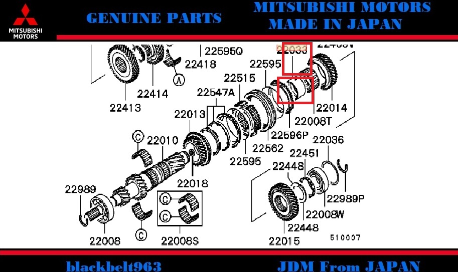 ■三菱純正■Lancer EvoV/Ⅵランサー エボ5 RS(98M)/エボ6 CP9A M/T インプット シャフト 4TH ギヤ ベアリングスリーブ MD749195