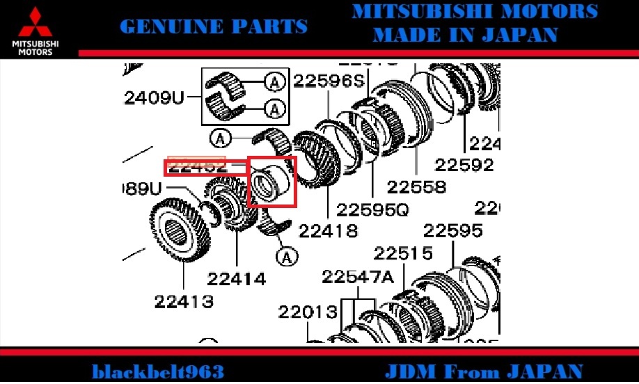 ■三菱純正■Lancer EvoV/Ⅵランサー エボ5 RS(98M)/エボ6 CP9A M/T アウトプット シャフト 5TH ギヤ ベアリングスリーブ MD748556