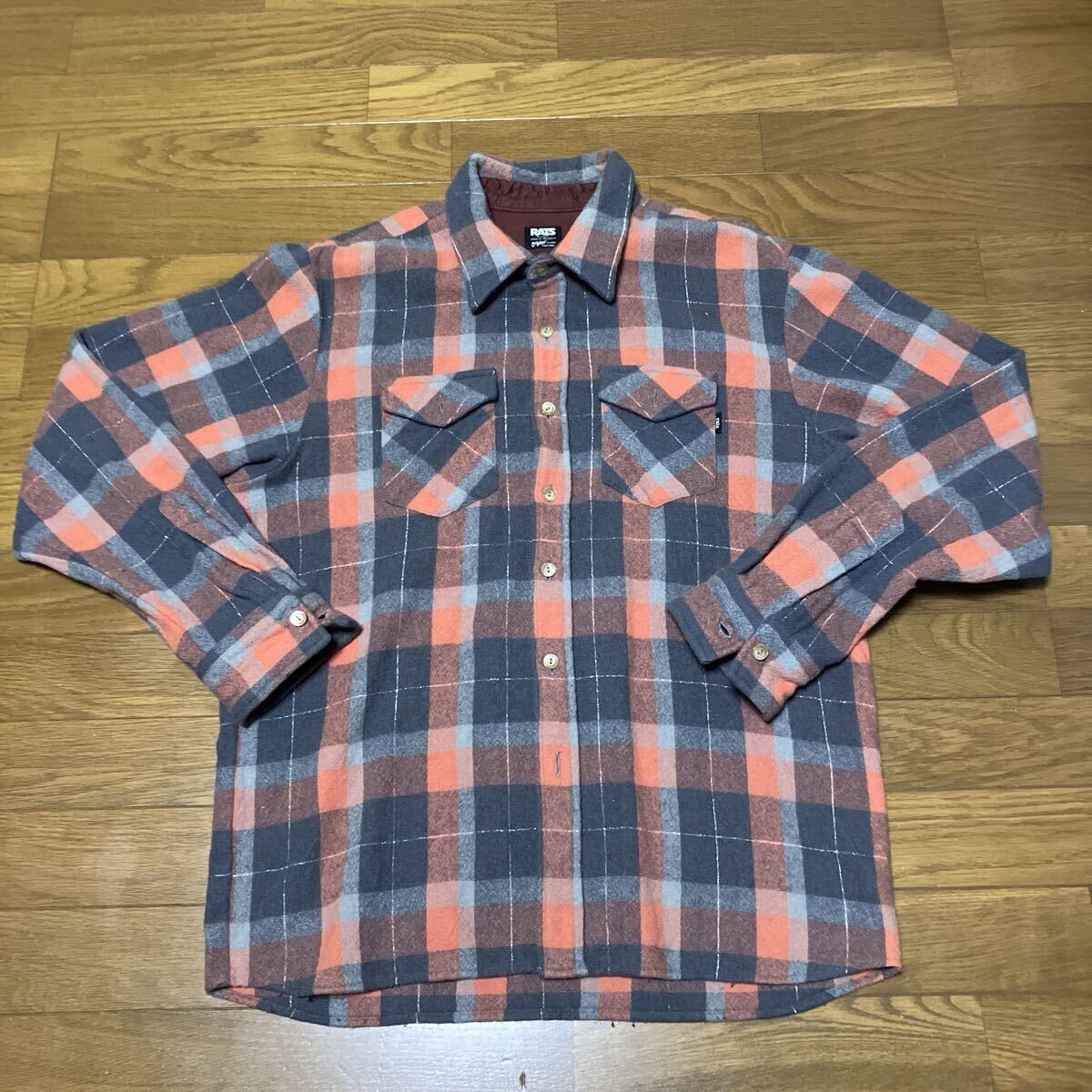RATS rats CHECK SHIRT 美品　Ｘlarge XLサイズ　チェック ネルシャツ チェックシャツ チェック柄 長袖シャツ アメカジ