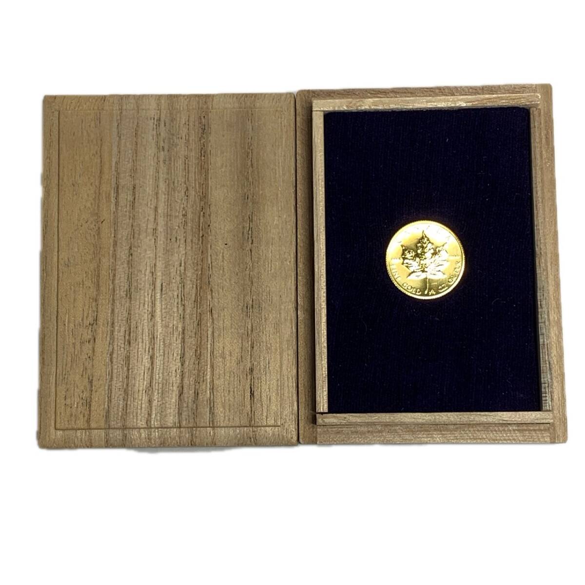 純金 1983 メイプルリーフ金貨 1/4オンス 24金 1/4oz 約7.80g 木箱付