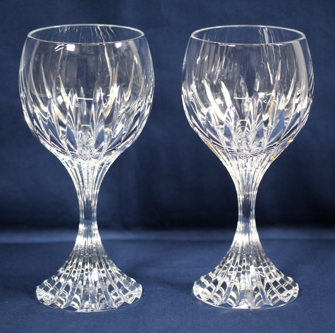 Y7206＃◆中古品◆Baccarat バカラ マッセナ ペア ワイングラス クリスタル 