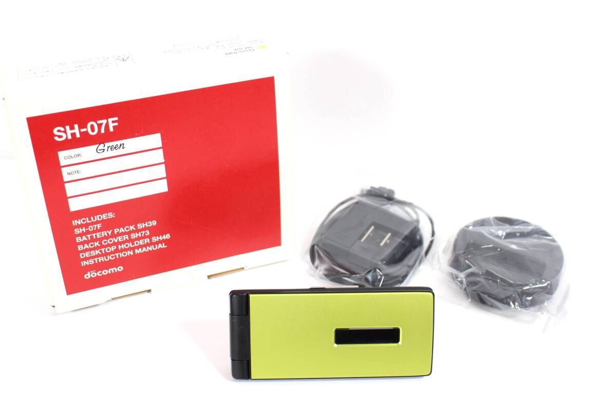 Y7192＃◆美品◆NTT ドコモ iモード 携帯 SH-07F グリーン(GR）※充電と起動のみ確認済みです。