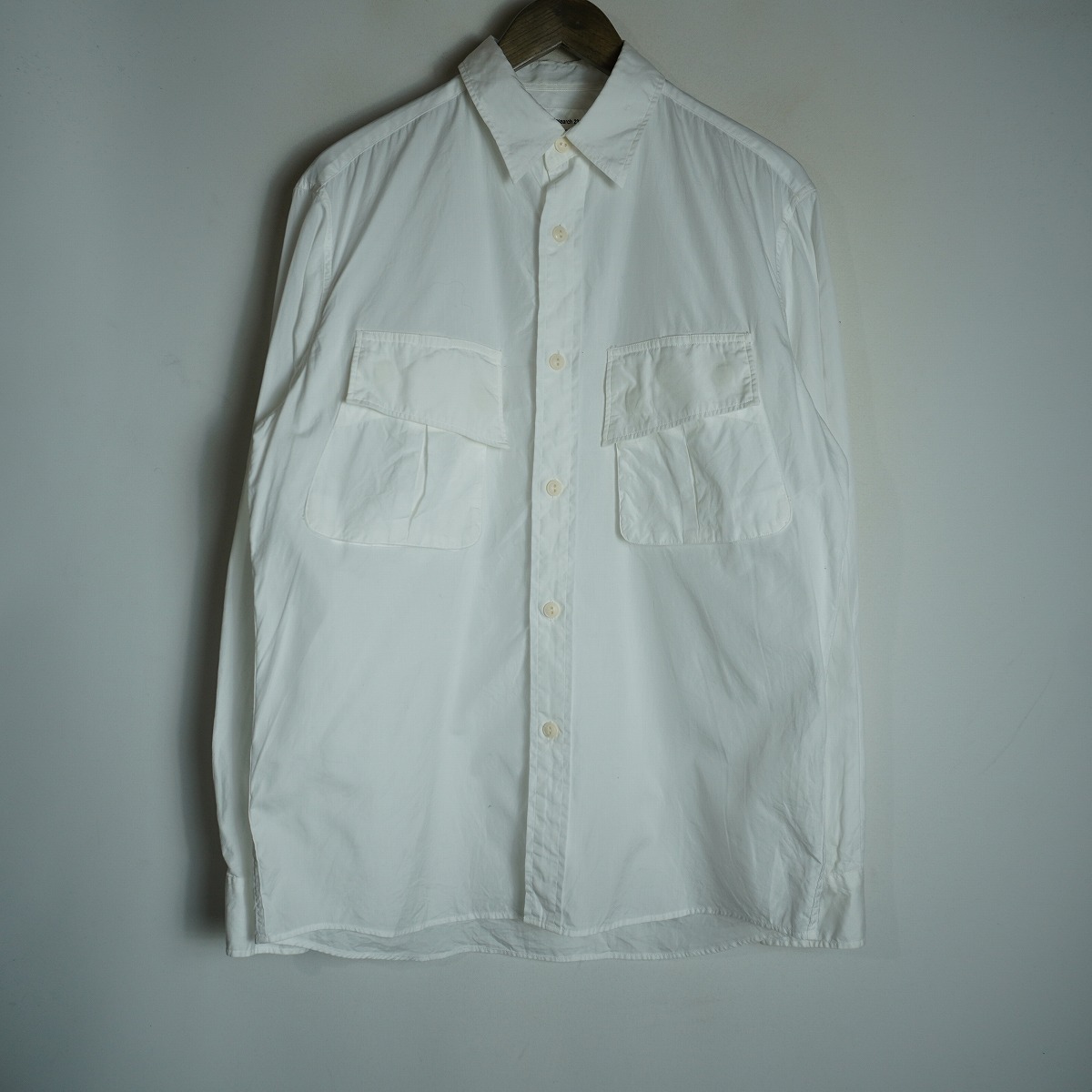 MOUNTAIN RESEARCH マウンテンリサーチ FATIGUE POCKET ファティーグ ポケット 長袖 シャツ MTR-2318 白 L 1857Q★4