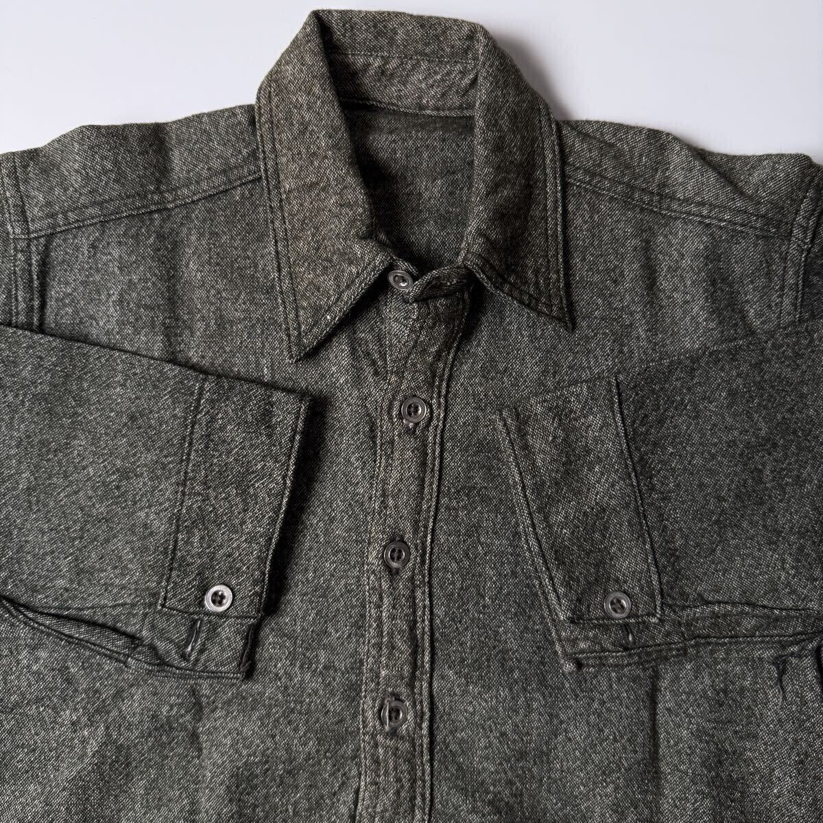 ヴィンテージ プルオーバー シャツ ワークシャツ ウール アルミボタン 1930's-1940's？