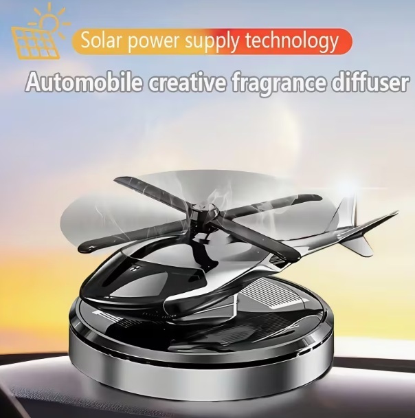 【色：シルバー】ヘリコプター　アロマディフューザー　車芳香剤装飾