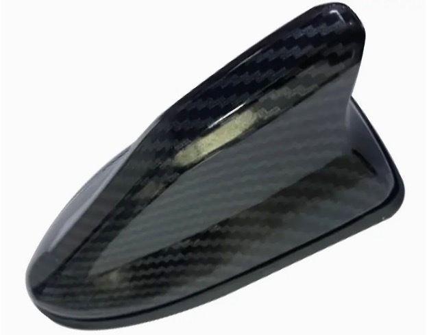 【カーボン柄・ゴム付】汎用 ドルフィンアンテナ シャークアンテナ ブースター内蔵