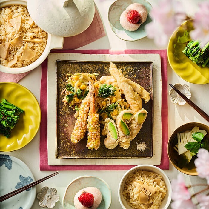 ABCクッキング＊紙レシピ＊2026年3月C「旬を味わう 春の天ぷらといちご桜餅」料理＊バリエーションクラス