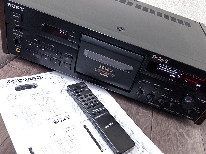3R7151■SONY TC-K555ESJ カセットデッキ リモコン付属 最上位モデル ソニー■