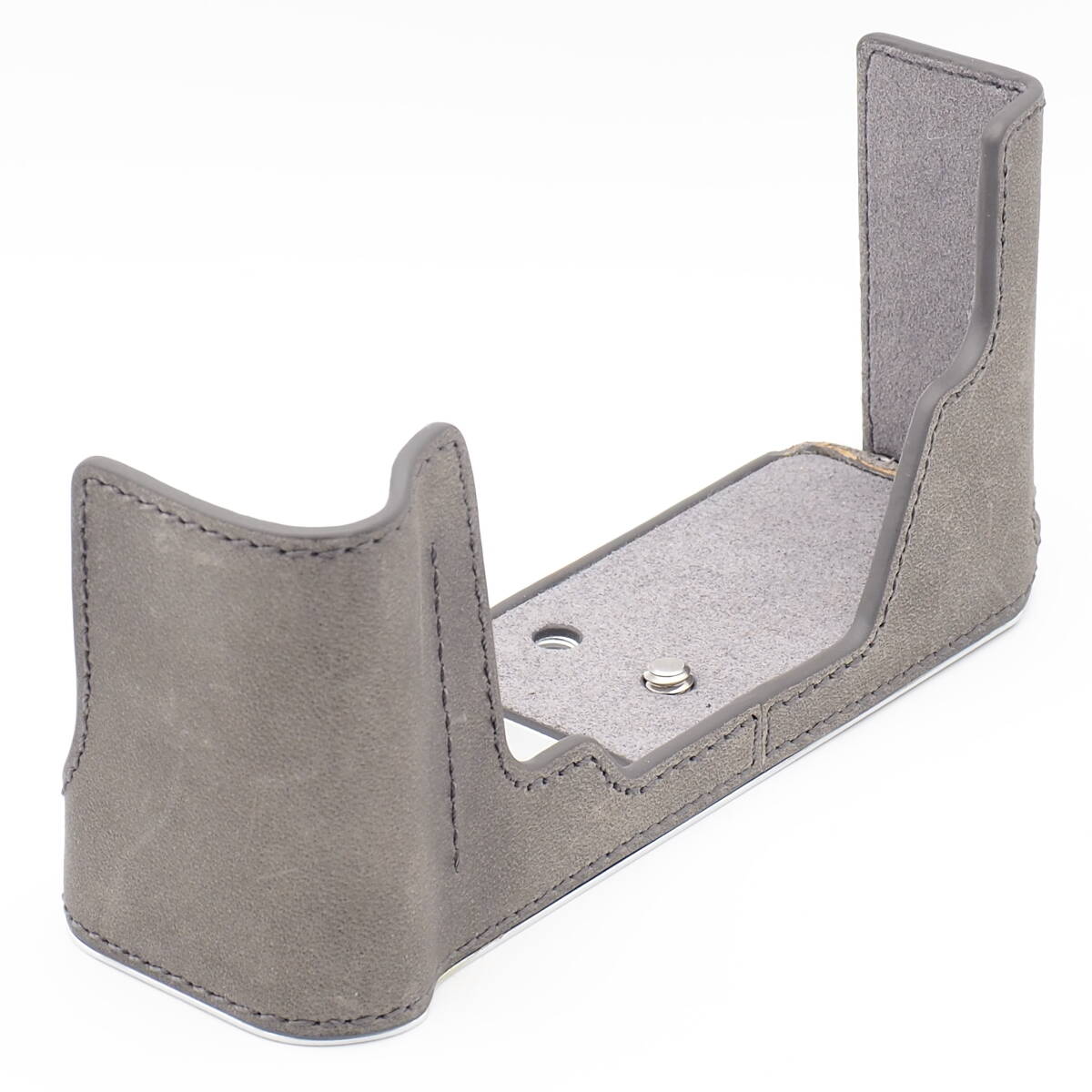 NikonZf 対応 ボディケース Mr.STONE Exclusive Edition Vintege Deep Gray 7mm厚メタルベースと上質な本革 高いデザイン性 ハーフケース