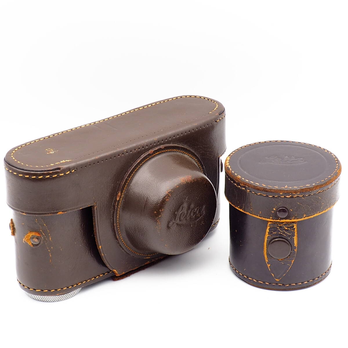 Leica IIIC IIIF など用 カメラケース E.LEITZ NEWYORK / 標準レンズ用 レンズケース for SUMMICRON ELMAR 5cm 50mm 革ケース ヴィンテージ