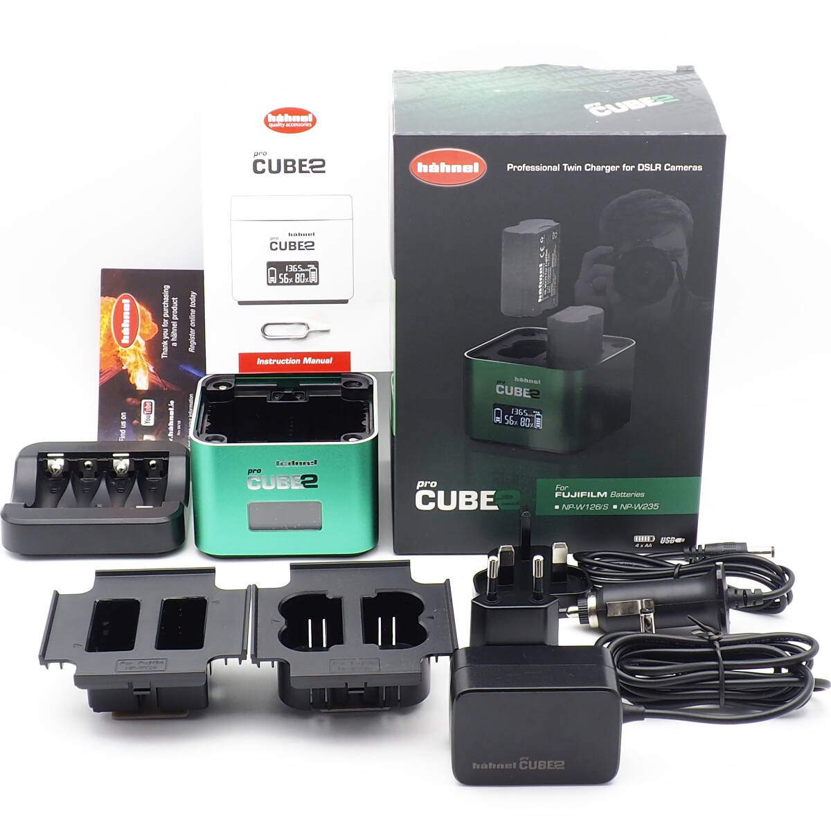 Hehnel pro CUBE 2 for FUJIFILM NP-W235 / NP-W126S[NP-W126] ツインチャージャー [ヘーネル プロキューブ] GFX100S II X-T5 X-H2 X-Pro3