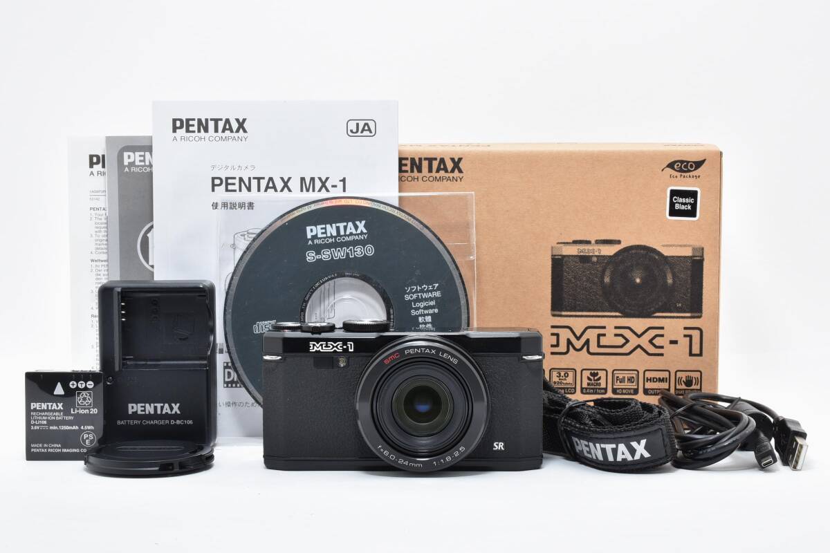 【シャッター回数：4147回】 ペンタックス PENTAX MX-1 クラシックブラック 元箱付 付属品多数 コンパクトデジタルカメラ [美品] #2795166A