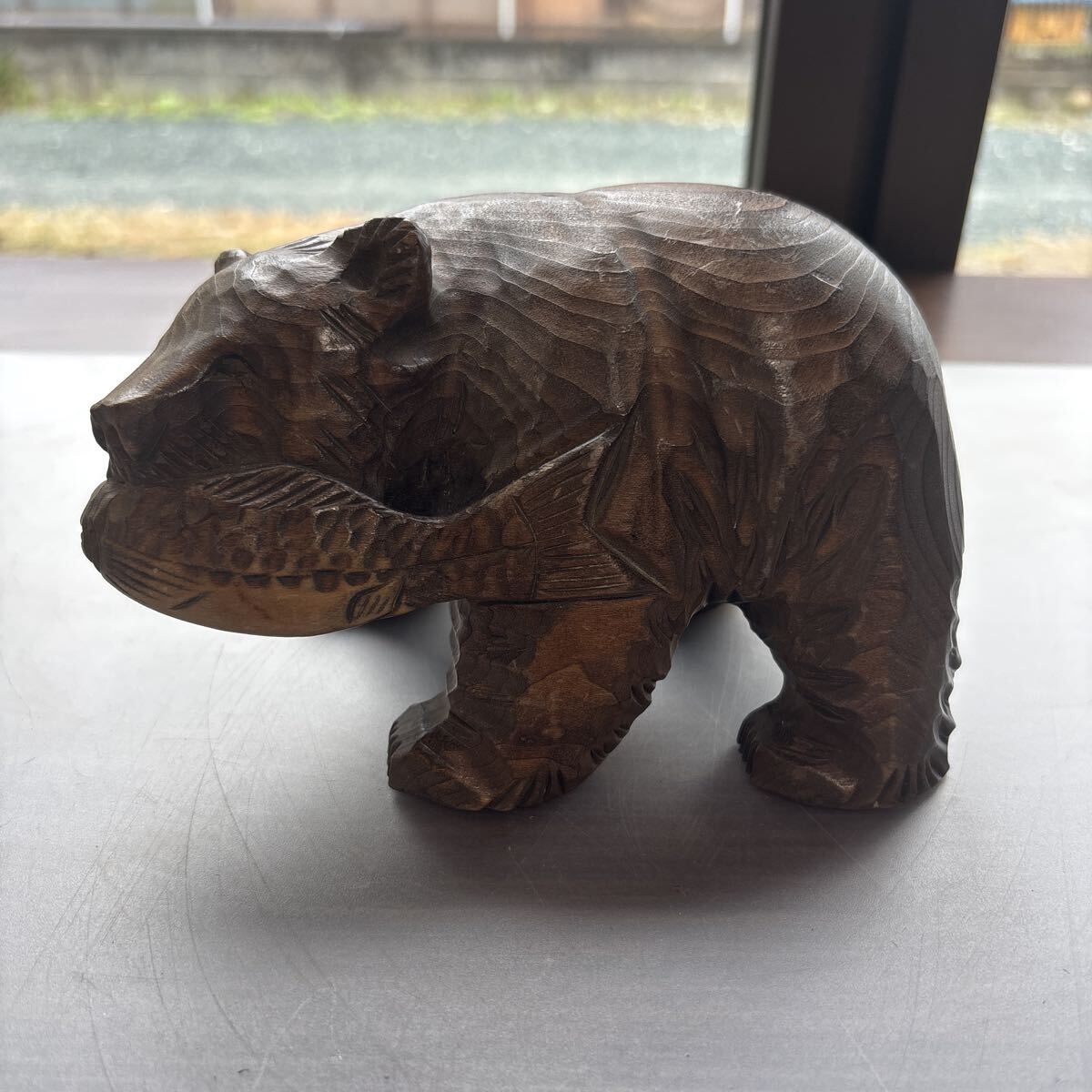 ☆ 熊 置物 民芸品 北海道 オブジェ クマ インテリア 木彫りの熊 木彫り 木製