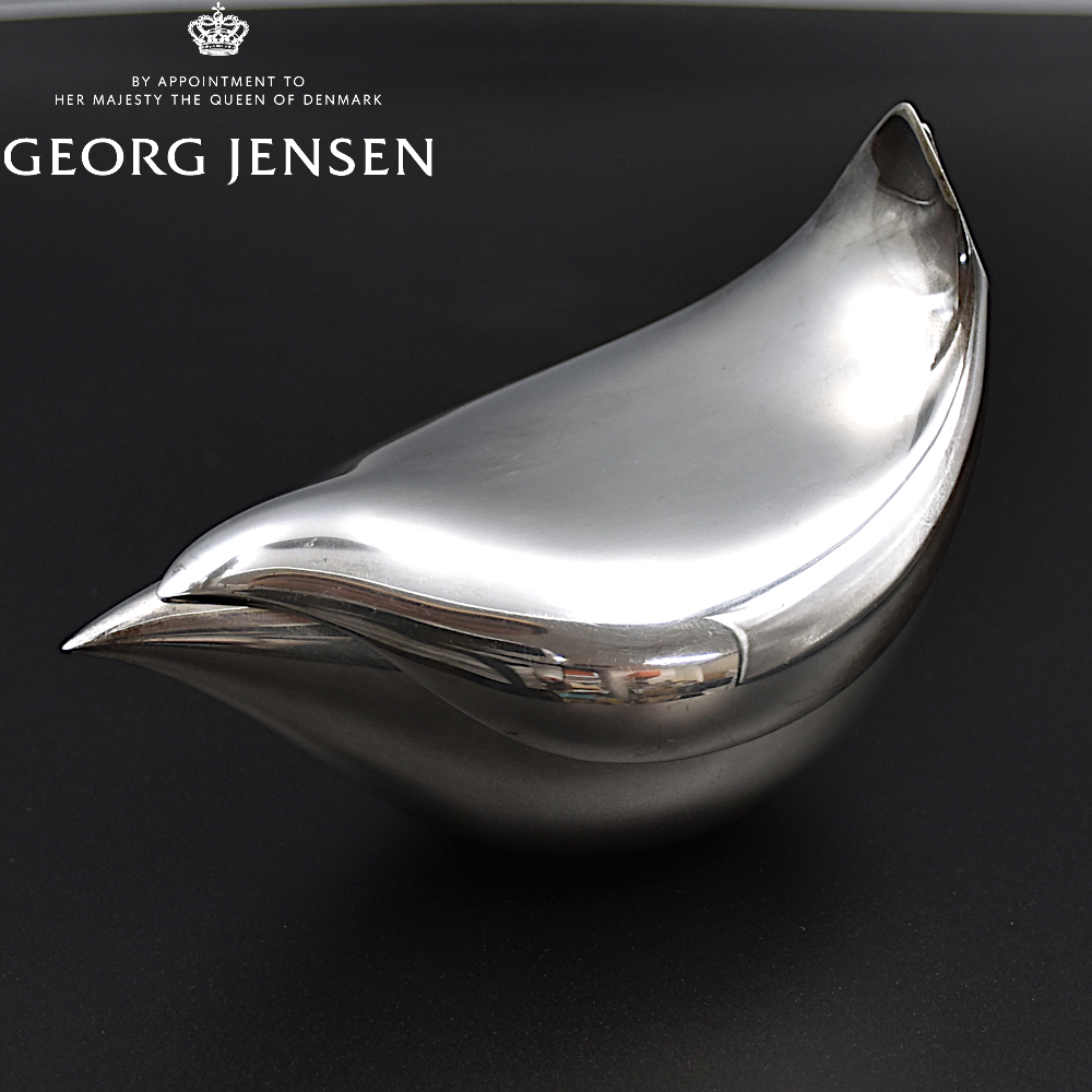 【A02266】GEORG JENSEN ジョージジェンセン ボンボニエール フライキャッチャー アラン シャーフ 置物 S10 #1337 7 925S シルバー