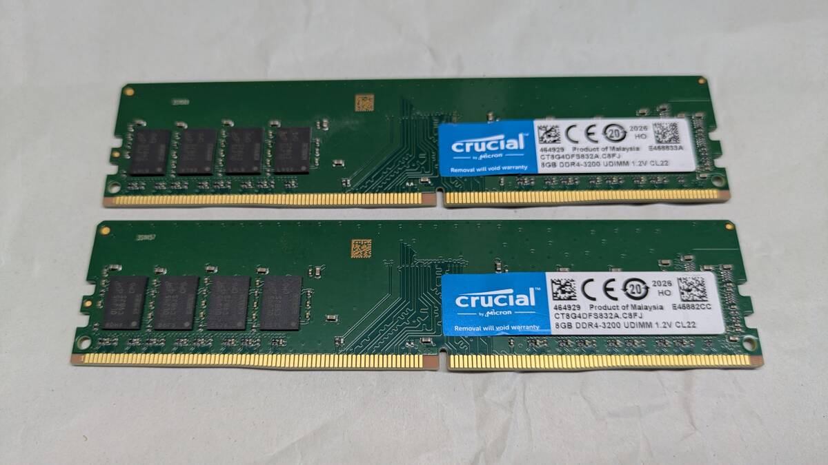 ■Crucial DDR4 PC4-3200 8GB×2　計16GB 動作確認済み■