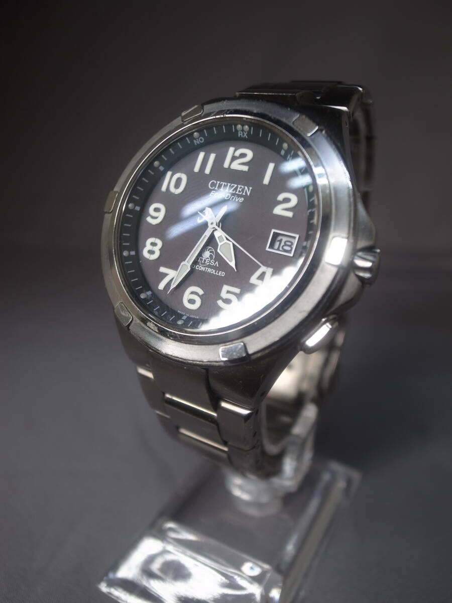 動作品★CITIZEN/シチズン★Eco-Drive/エコドライブ/アテッサ★H410-T003907TA★腕時計★メンズ★電波ソーラー/チタン