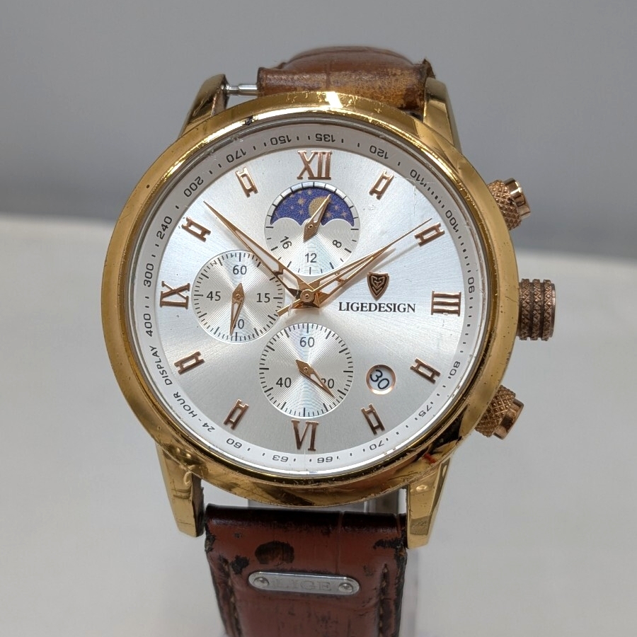 LIGEDESIGN ムーンフェイズ 腕時計 (北4657)