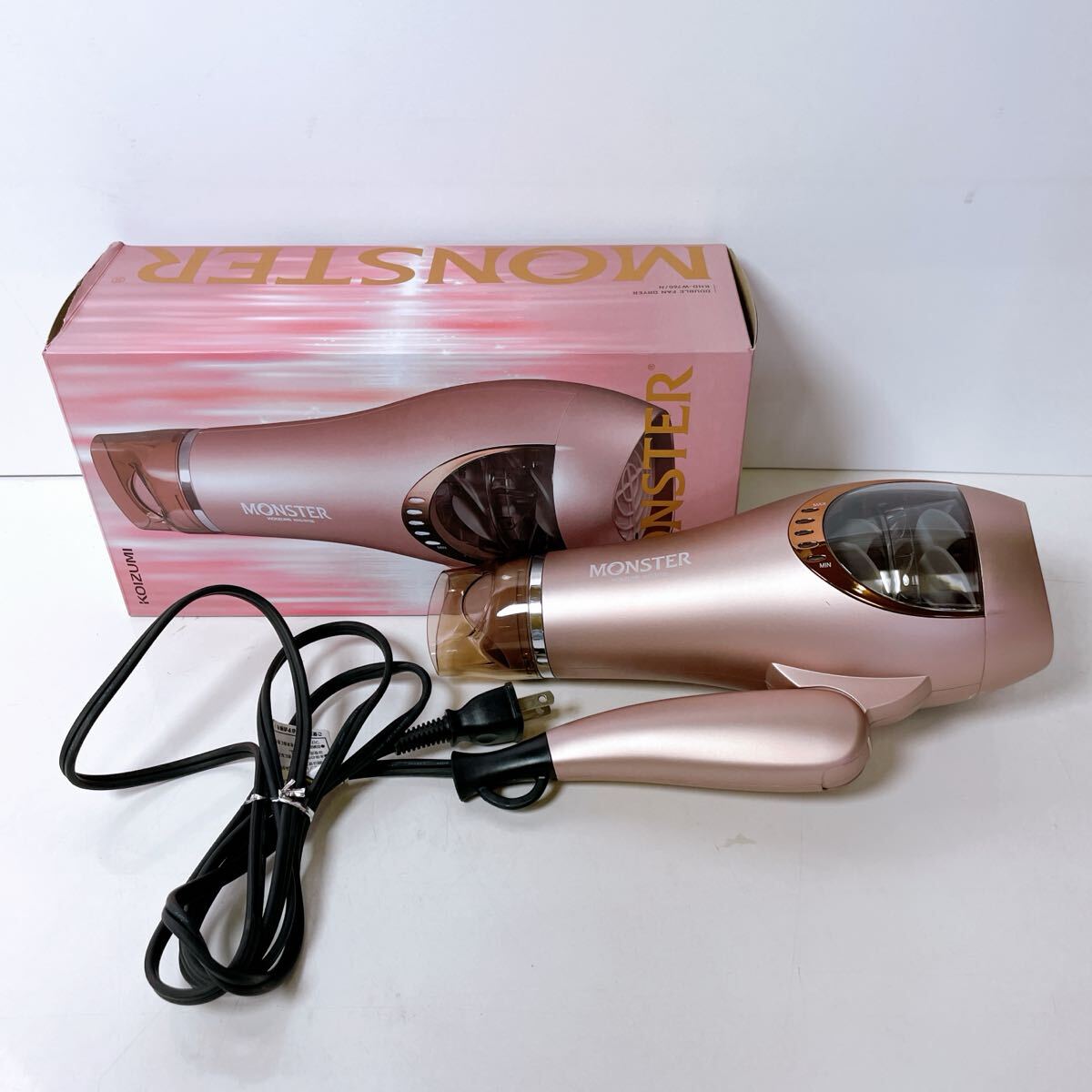 294(中古) ヘアドライヤー KOIZUMI ピンク KHD-W760 ドライヤー ダブルファンドライヤー 動作確認済み 現状品