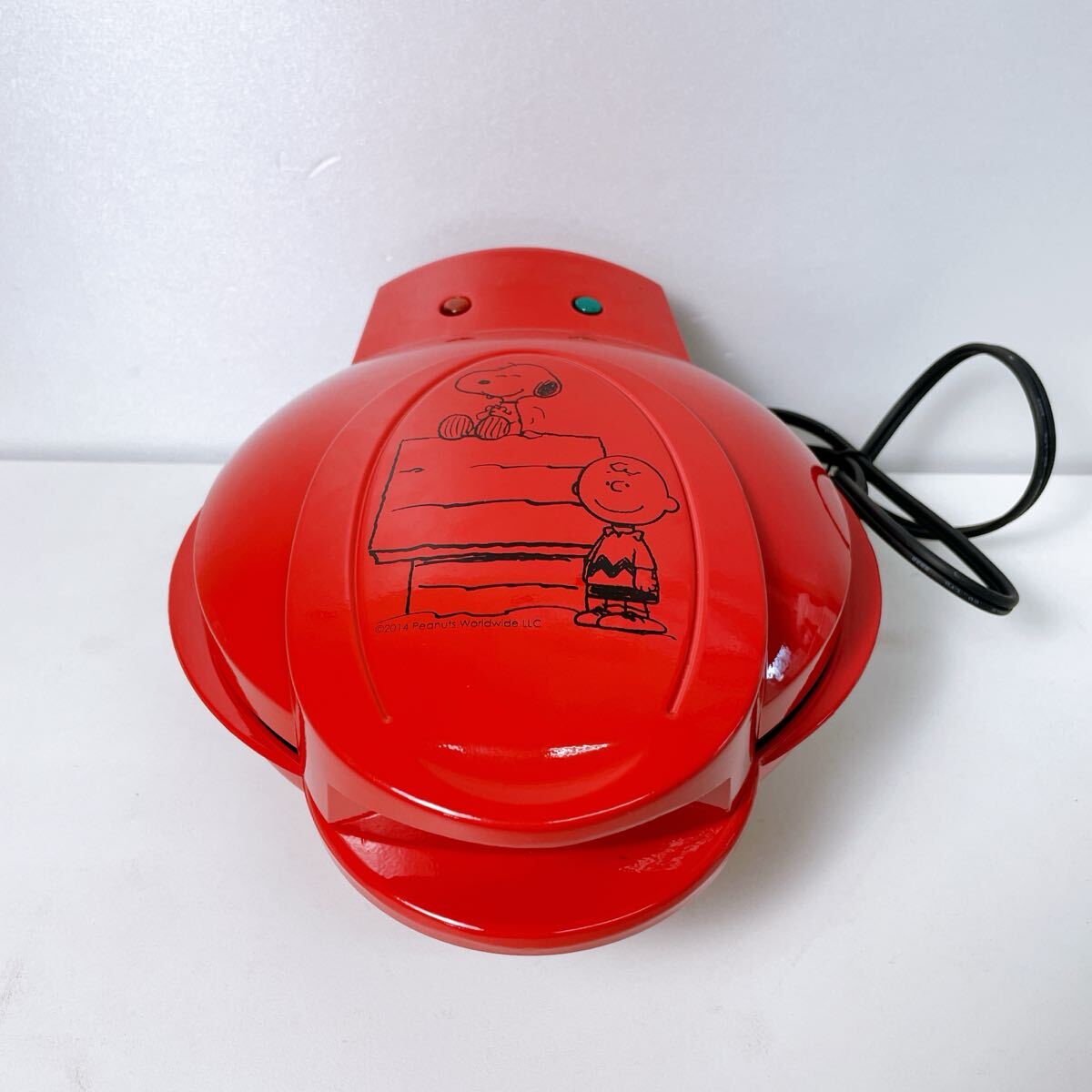 324(中古) スヌーピー ワッフルメーカー チャーリーブラウン WM-6S レッド ホットサンドメーカー 現状品